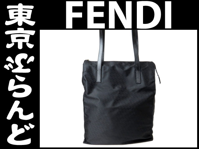 フェンディ ズッカ柄 トートバッグナイロン×レザー